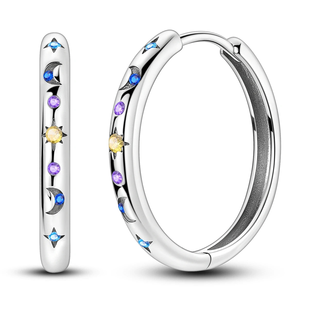 New In Earrings 925 Sterling Silver Butterfly Tulip Hoop Earrings Ear Studs Zircon Making Jewelry For Women Girl Party Gifts