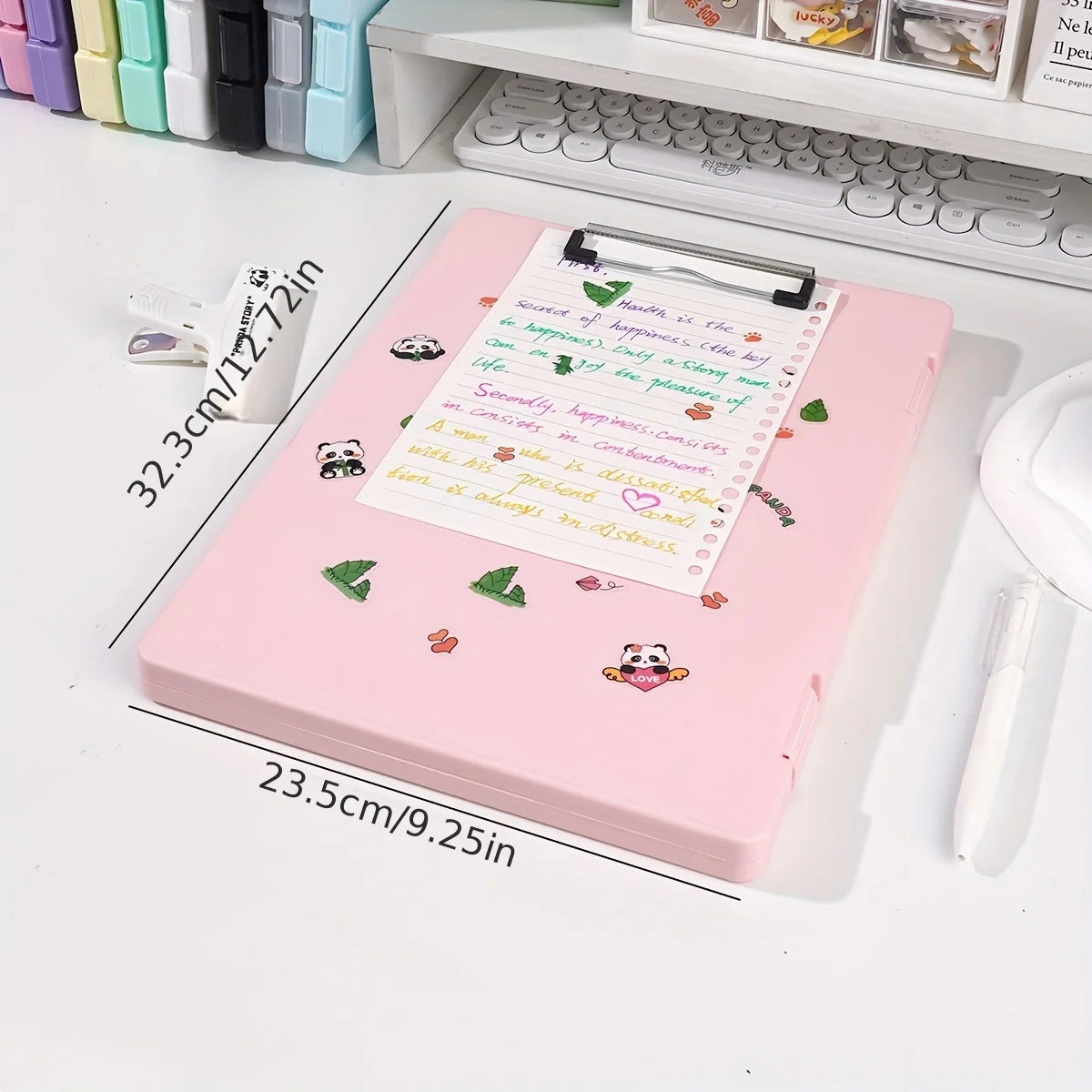 An A4 Pp Writing Pad With Storage Function, Multi-functional Document Office Supplies, Students Sorting Tools, Send Cute Sticker