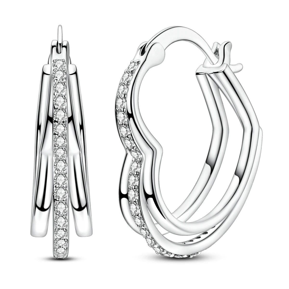 New In Earrings 925 Sterling Silver Butterfly Tulip Hoop Earrings Ear Studs Zircon Making Jewelry For Women Girl Party Gifts