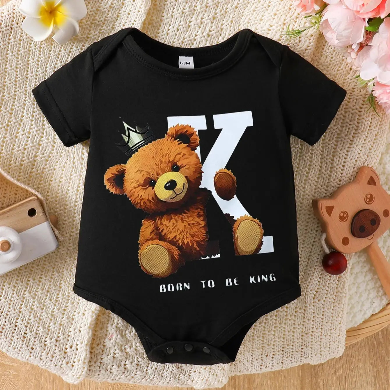 Newborn Baby Boy Cute Bear Printed Bodysuit One-piece for baby