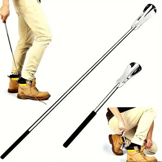 1pc Portable Stainless Steel Shoe Horn With Three Adjustable Lengths for Shoe Lifting And Wearing Shoe Accessories