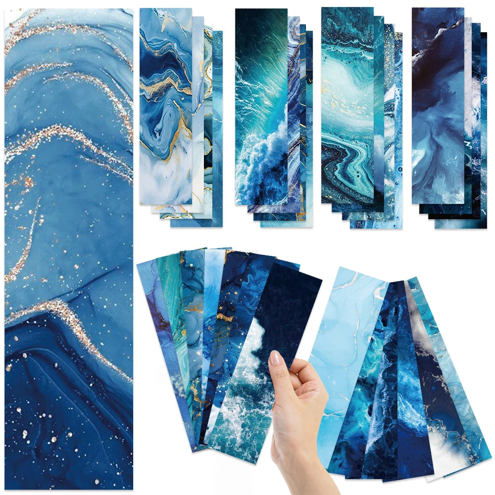 30PCS Ocean Theme Bookmarks Graffiti Stationary Paper Pages Books Read Lovers Students Stationary Supplies Creative Bookmarks