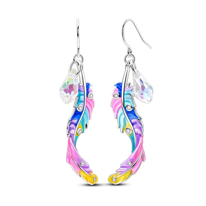 New In Earrings 925 Sterling Silver Butterfly Tulip Hoop Earrings Ear Studs Zircon Making Jewelry For Women Girl Party Gifts
