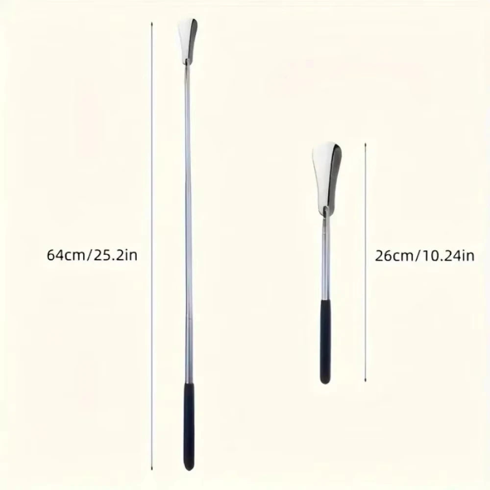 1pc Portable Stainless Steel Shoe Horn With Three Adjustable Lengths for Shoe Lifting And Wearing Shoe Accessories