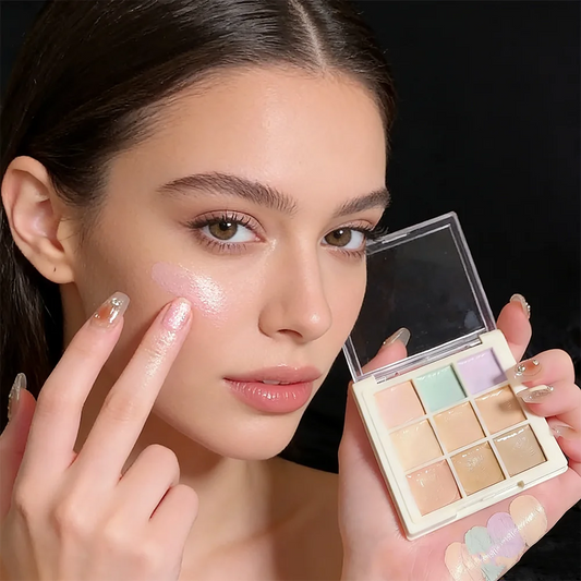 Multi-Color Concealer & Color Correcting Palette, Correcting Green/Purple Shades for Face Makeup, Blemish & Dark Circle Coverage