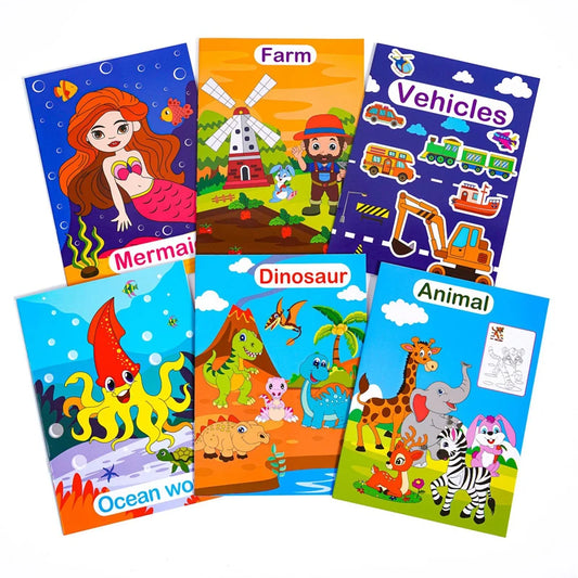 6 Themed Coloring Books Suitable For Children Or Teenagers, Used For Training, Art Enlightenment, And Stress Relief For Teenager