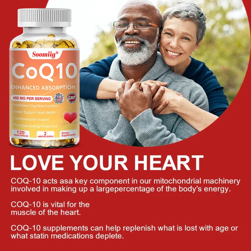 Coenzyme Q10,To Promote Cardiovascular Health and Heart Health,Provide Energy To Support Joint Health,Gluten-Free