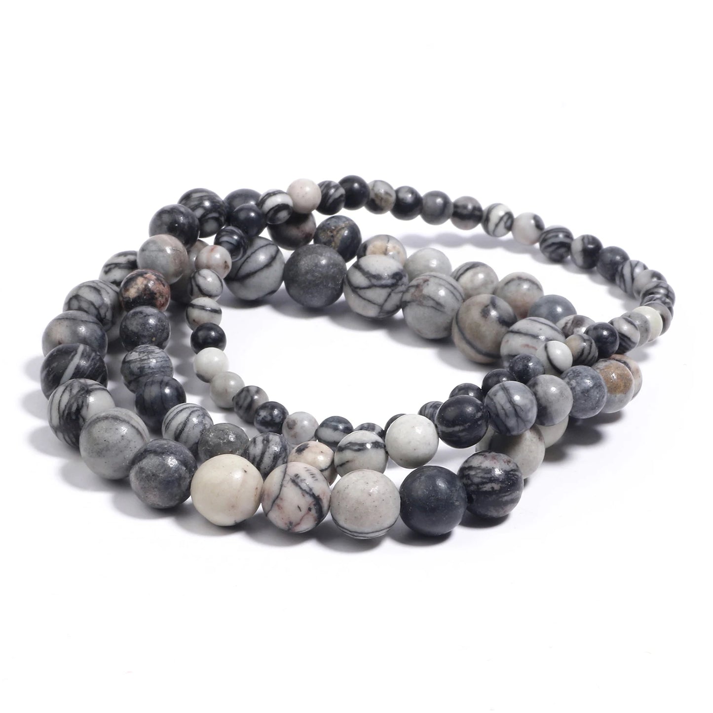 4 6 8mm Natural Stone Beaded Bracelet Agate Jade Beads Charm Elastic Bracelets for Women Men Jewelry Handmade Yoga Trendy Bangle
