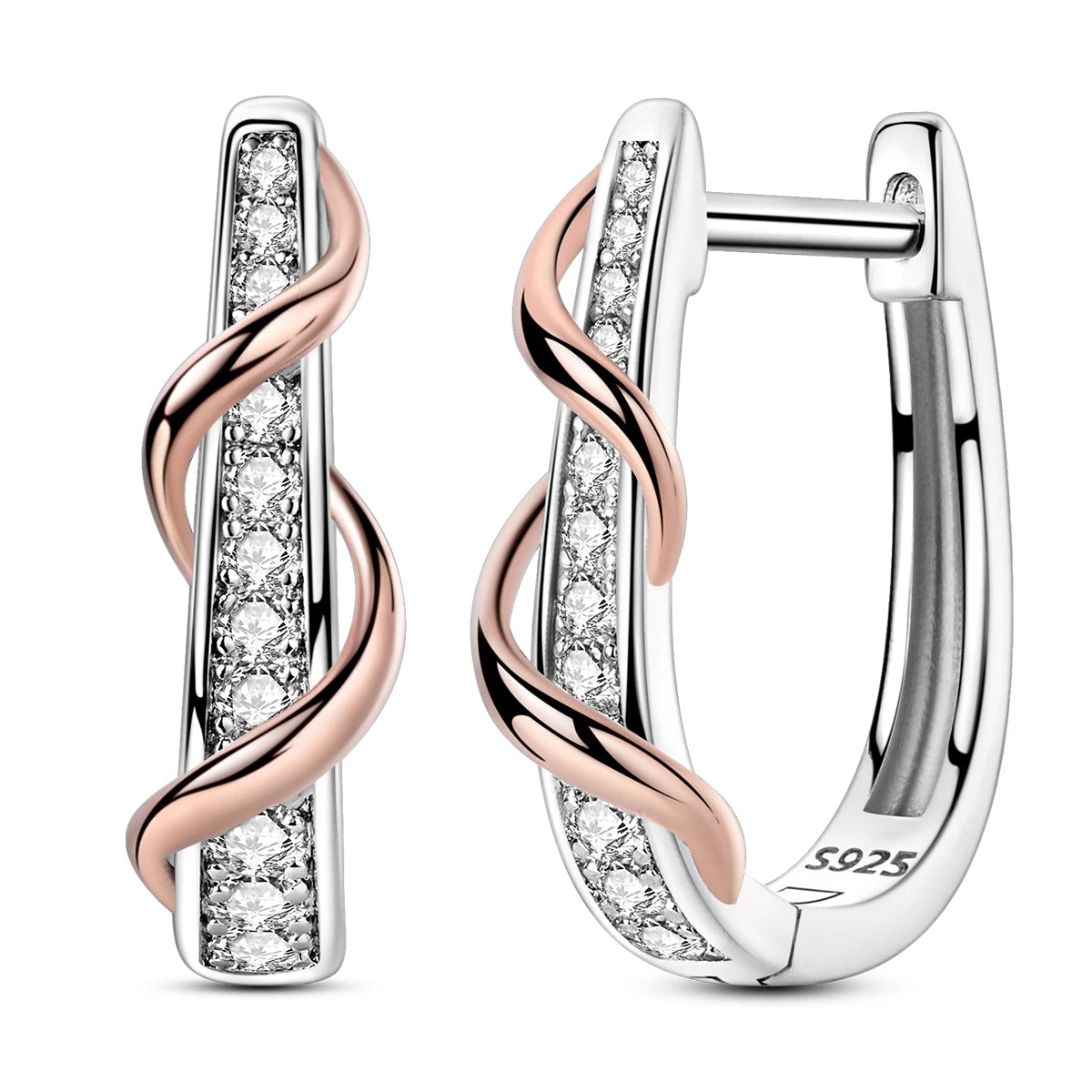 New In Earrings 925 Sterling Silver Butterfly Tulip Hoop Earrings Ear Studs Zircon Making Jewelry For Women Girl Party Gifts