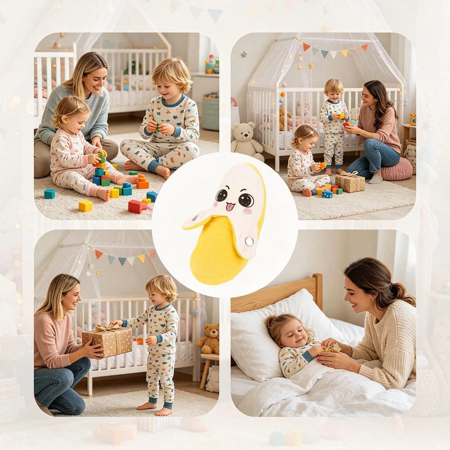 Banana Baby Beat Sensing Creative Fruit Novelty Parent-Child Musical Interactive Piano Toy Plush Doll Gift Encourage Sensory