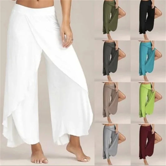 Women's Pants Sexy Crossover Sexy Wide-legged Yoga Pants