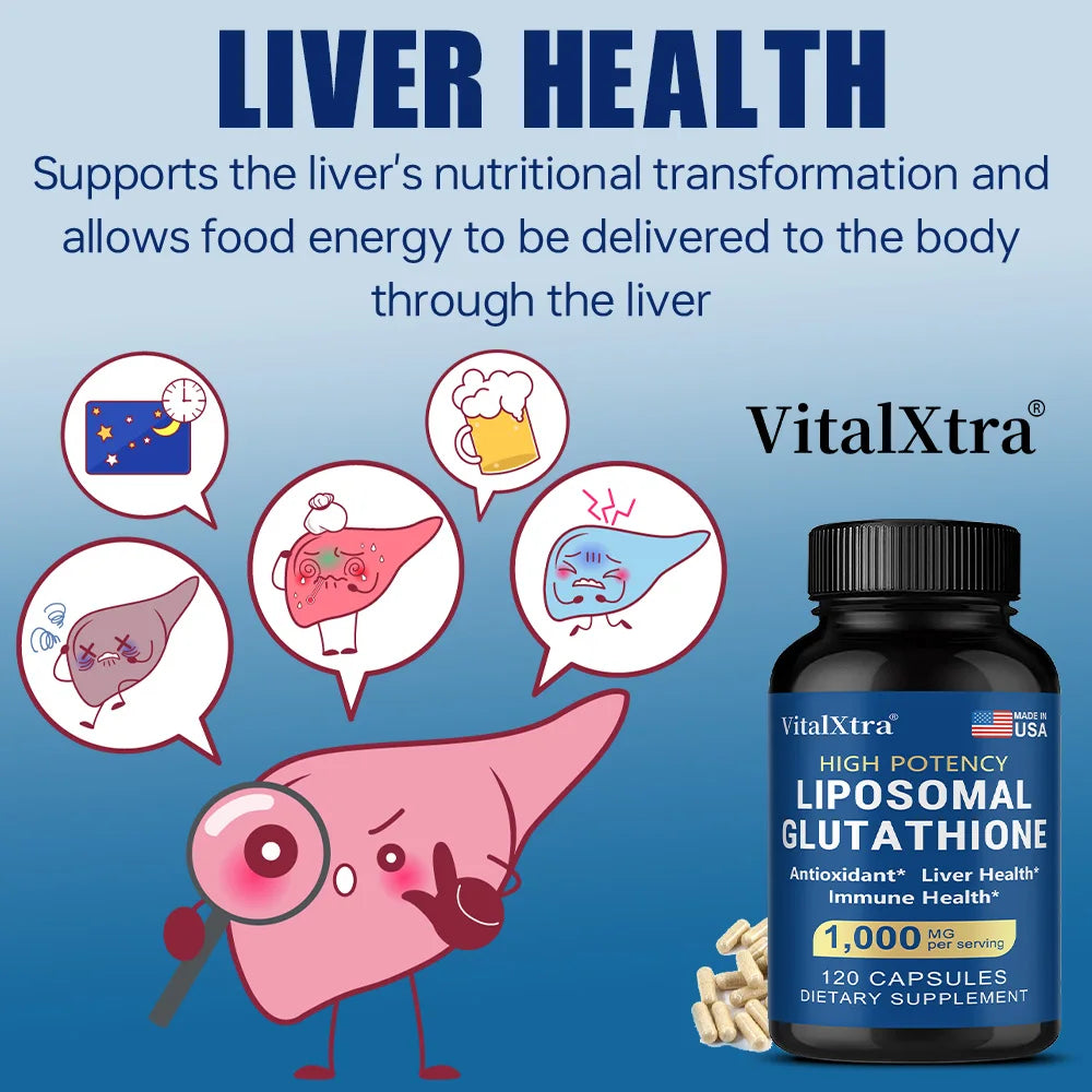 Liposome Glutathione, Supports The Immune System and Cardiovascular Health, Promotes Brain Health, Liver Health