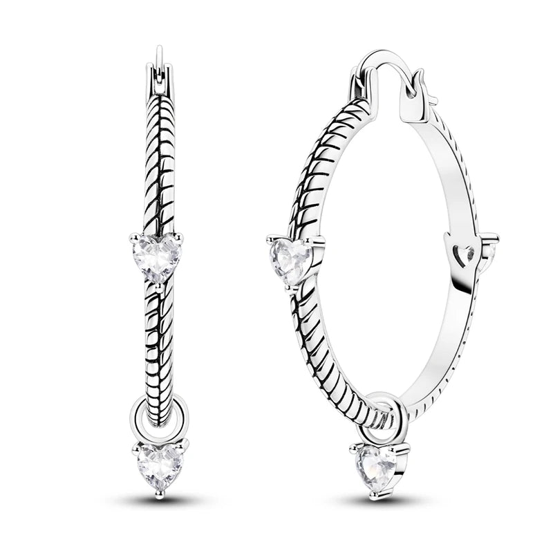 New In Earrings 925 Sterling Silver Butterfly Tulip Hoop Earrings Ear Studs Zircon Making Jewelry For Women Girl Party Gifts
