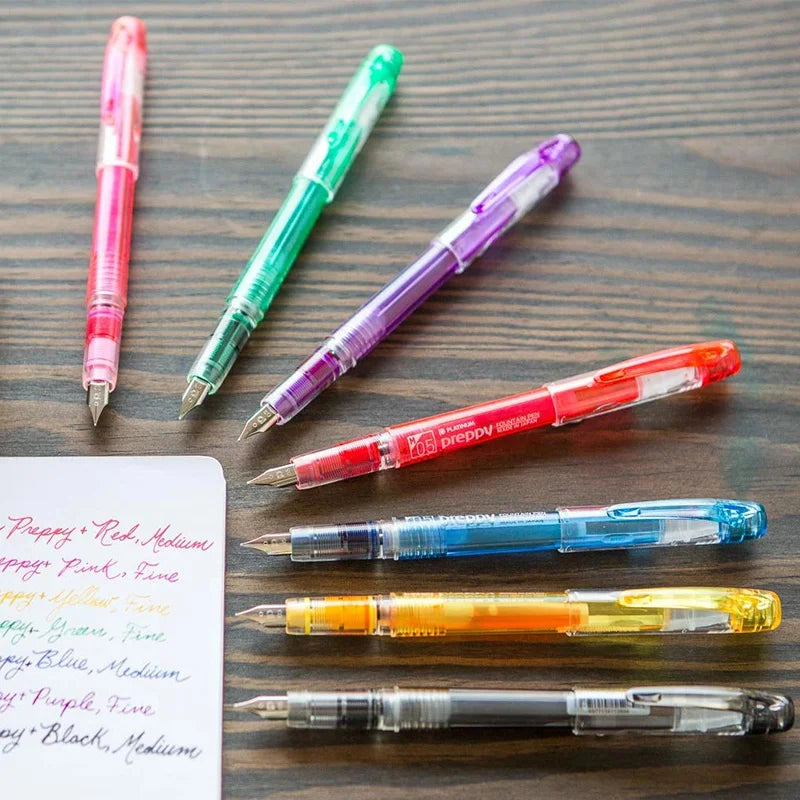 Japan Platinum PSQ300 Transparent Colorful Body Fountain Pen Student Stationary Fountain Pen