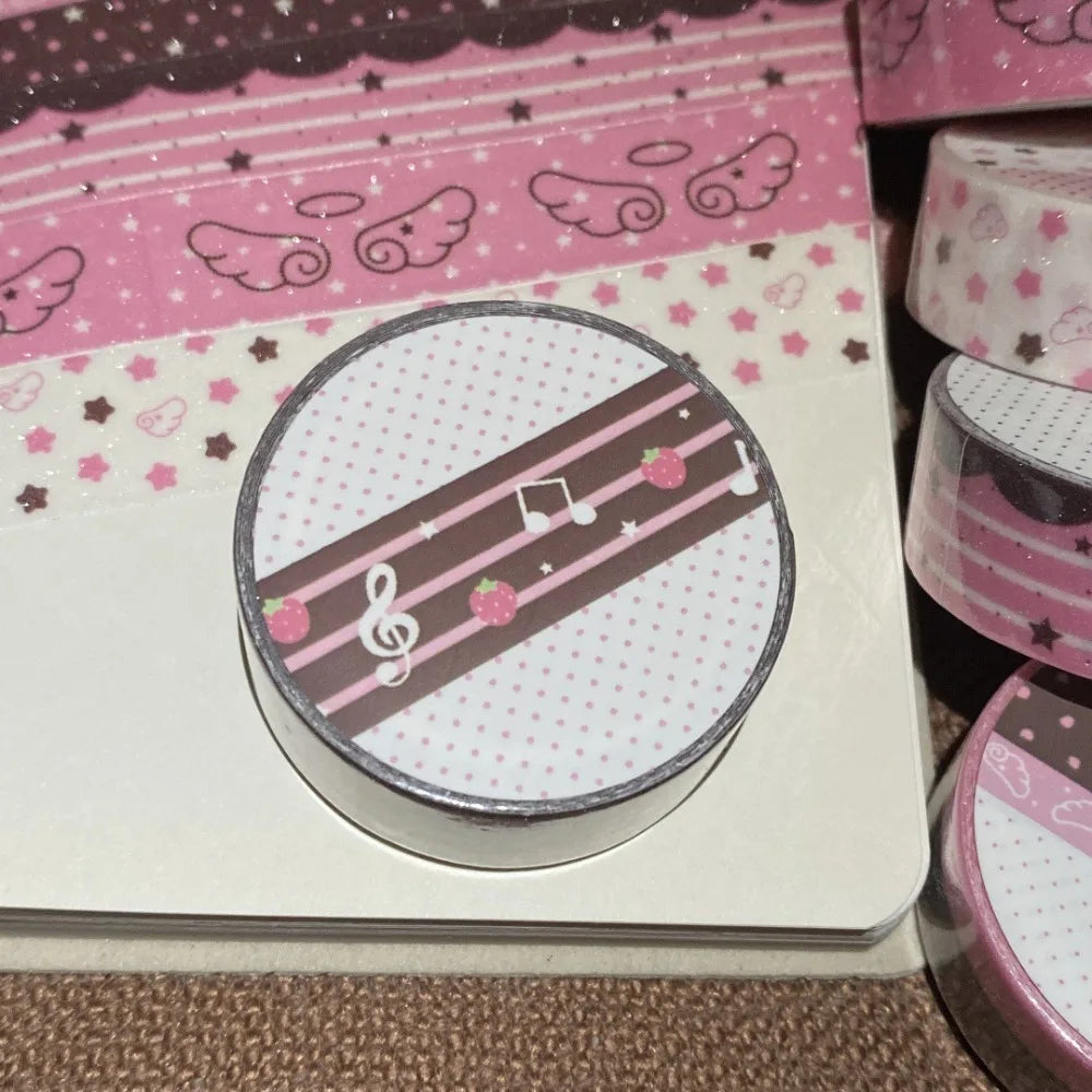 Ins Strawberry Decorative Tape Stars Kawaii DIY Tape Angel Wings School Stationary