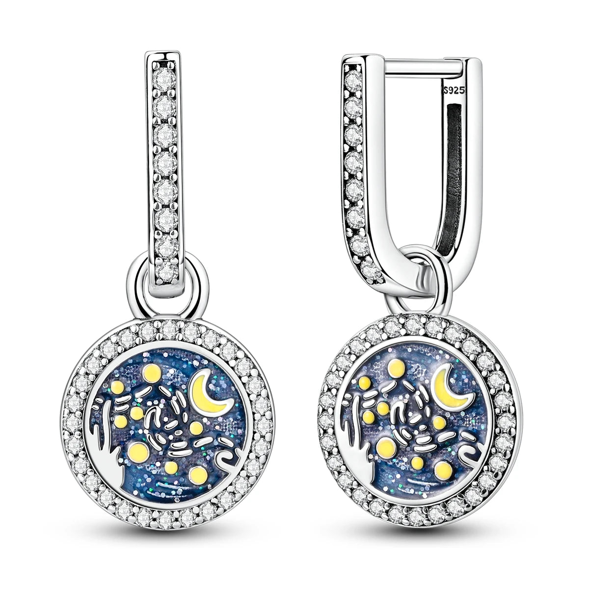 New In Earrings 925 Sterling Silver Butterfly Tulip Hoop Earrings Ear Studs Zircon Making Jewelry For Women Girl Party Gifts
