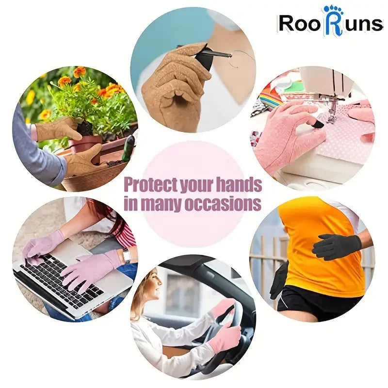1 Pair Full Finger Pressure Health Cotton Gloves,Health Rehabilitation Training,Cycling Gloves