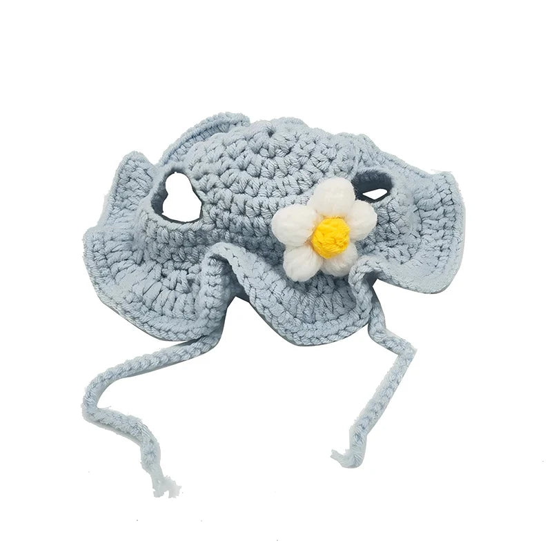 Pet Hat Hand-made Cat Hat Elastic Woven Cap  Puppy Kitten Headwear Knitted Hat Party Photo Shoot Props Decoration Cat Accessorie
