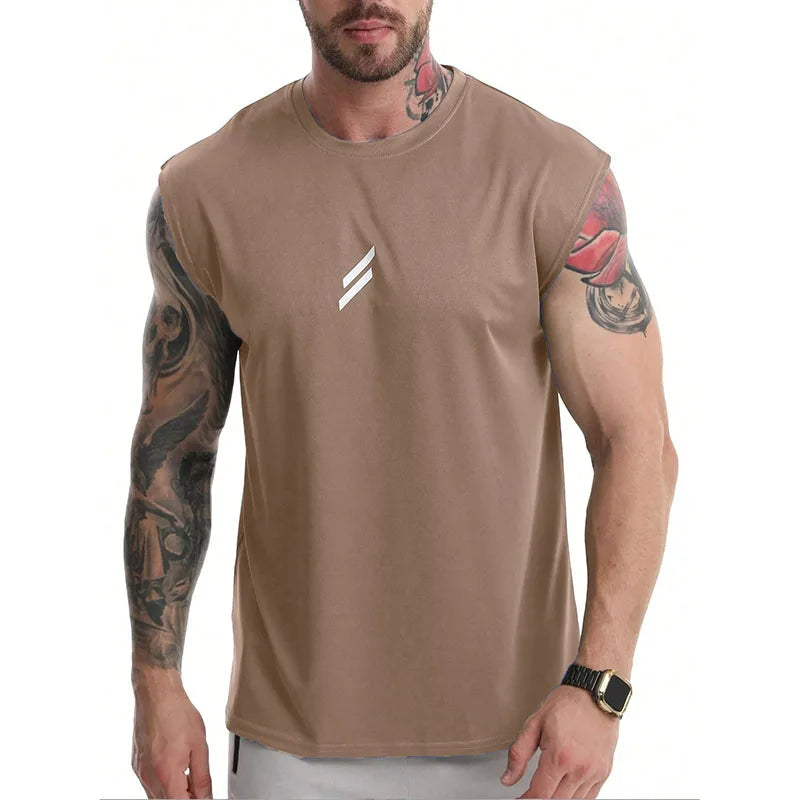NEW Summer Fitness Sports Tank Top Men Breathable Loose Mesh Training Sleeveless T-shirt Quick Drying Vest Male Fitness Clothing