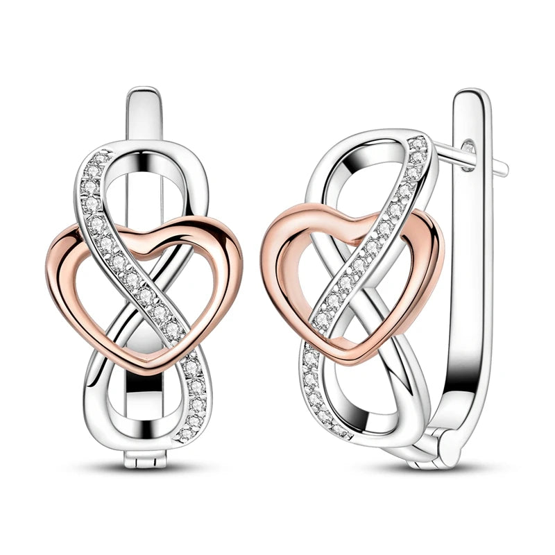 New In Earrings 925 Sterling Silver Butterfly Tulip Hoop Earrings Ear Studs Zircon Making Jewelry For Women Girl Party Gifts