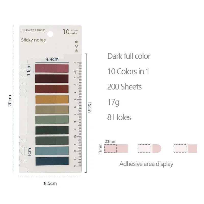Sticky Notes Stationery Set 200 Sheets Stationery Posted for books it Memo Pad Bookmark Adhesive Notepad Sticky tabs