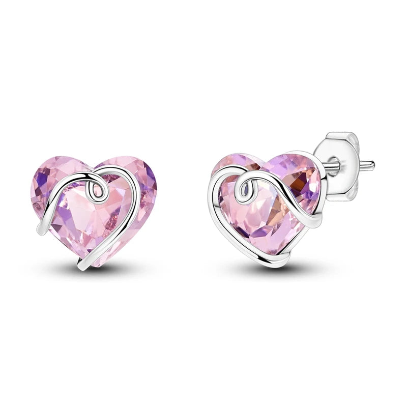 New In Earrings 925 Sterling Silver Butterfly Tulip Hoop Earrings Ear Studs Zircon Making Jewelry For Women Girl Party Gifts