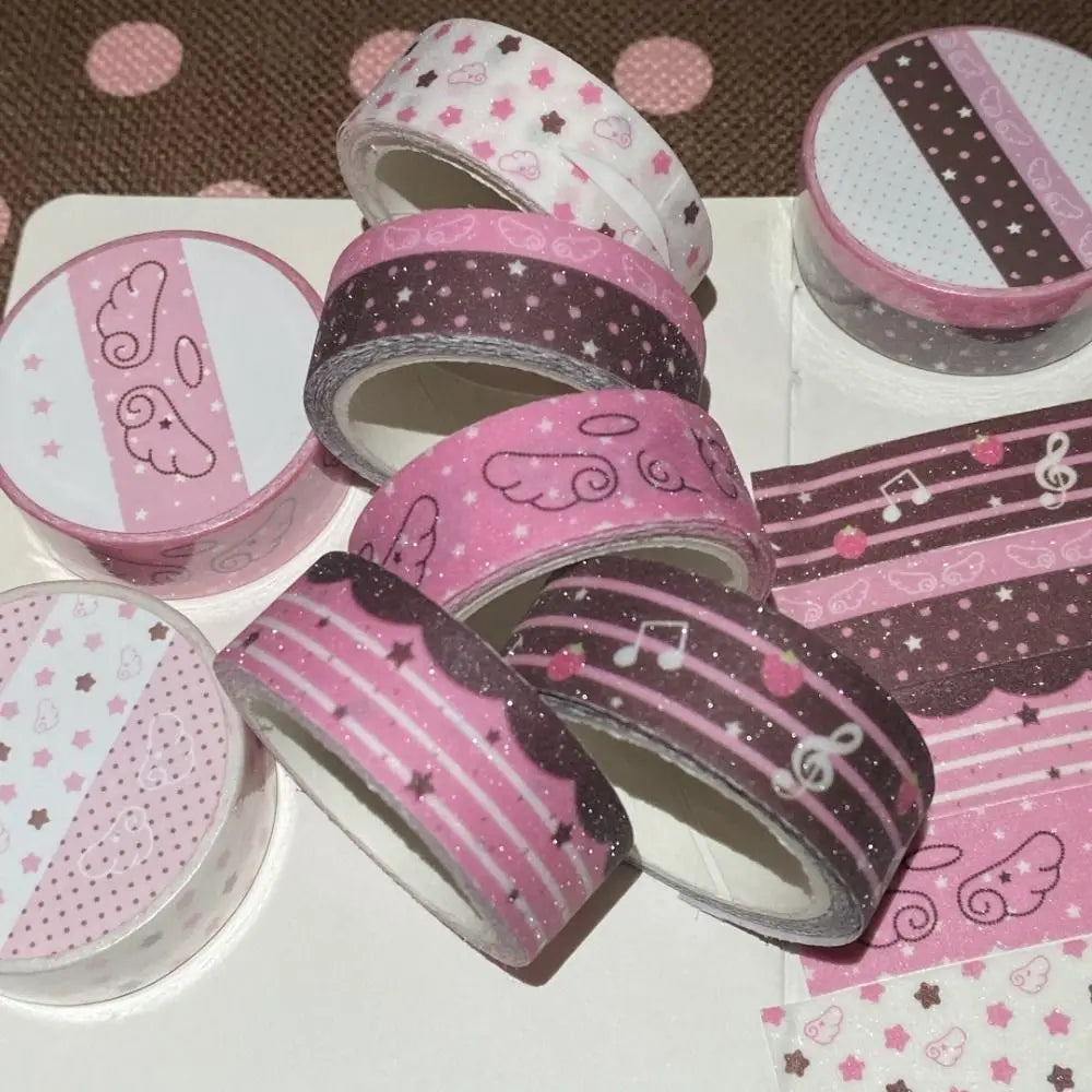 Ins Strawberry Decorative Tape Stars Kawaii DIY Tape Angel Wings School Stationary