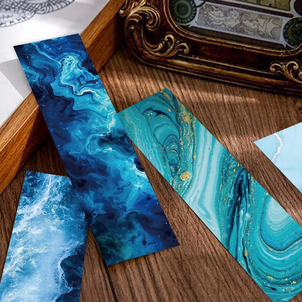 30PCS Ocean Theme Bookmarks Graffiti Stationary Paper Pages Books Read Lovers Students Stationary Supplies Creative Bookmarks