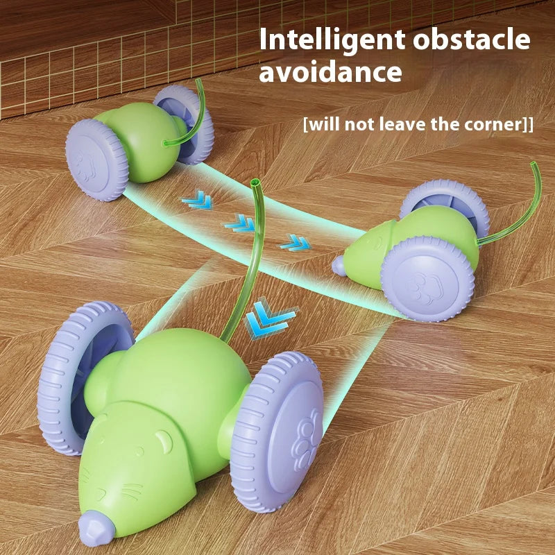 Electric Mouse Car Pet Toys Interactive Cat Toy Rechargeable Automatic Teaser with Intelligent Obstacle Avoidance Pet Products