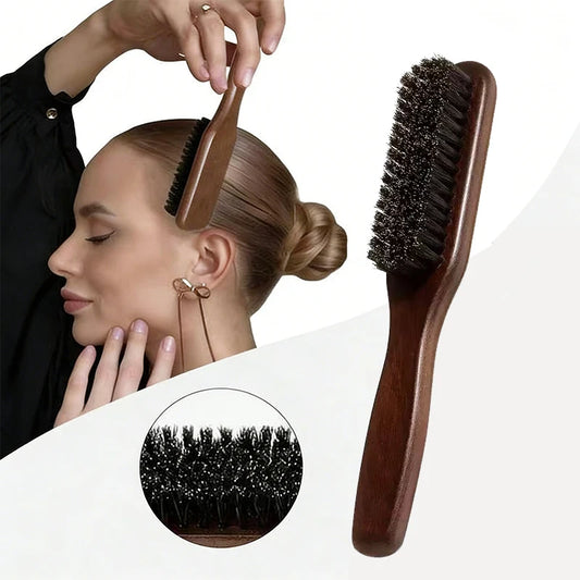 Boar Bristle Hair Brush (Unisex) - Fragrance-Free Professional Barber Styling Bristle Brush, Suitable for Thick/Fine Hair
