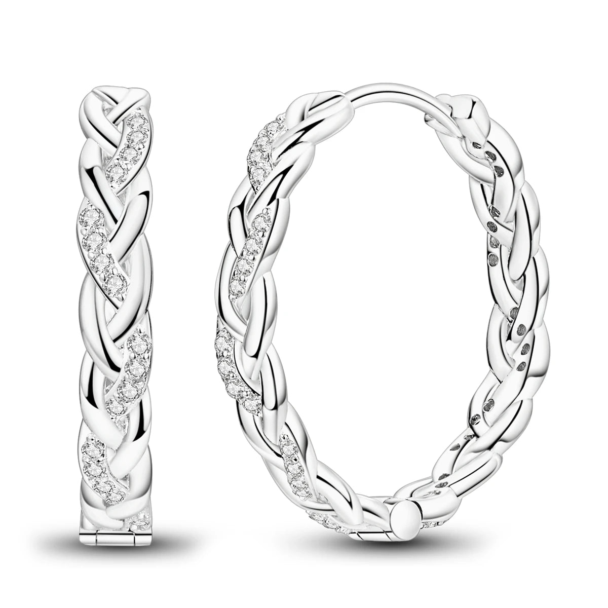 New In Earrings 925 Sterling Silver Butterfly Tulip Hoop Earrings Ear Studs Zircon Making Jewelry For Women Girl Party Gifts
