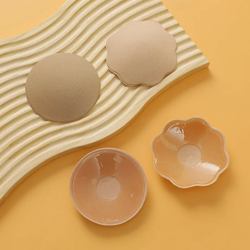 5Pairs Adhesive Bras Pads Silicone Nipple Cover Padding Reusable Invisible Lift Up Bra Petals Nipple StickersBreast Petals