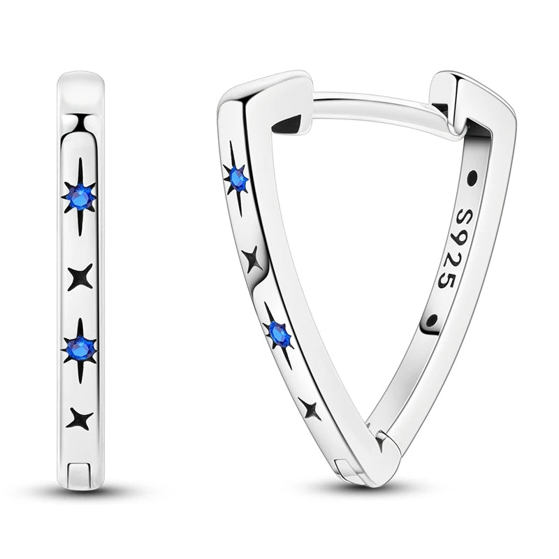 New In Earrings 925 Sterling Silver Butterfly Tulip Hoop Earrings Ear Studs Zircon Making Jewelry For Women Girl Party Gifts