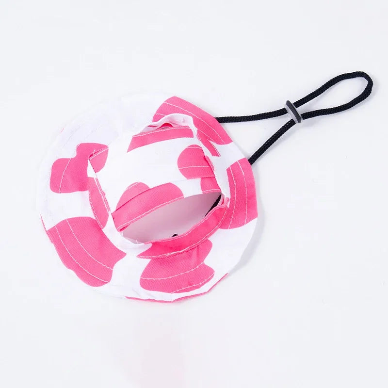 Pet Hat With Ear Holes Summer Outdoor Cute Dog Cat Hat Colorful Adjustable Baseball Cap For Small Medium Dogs Cats Pet Supplies