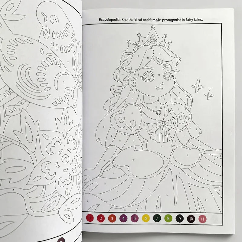 48 Pages with Colorful Pages and Number Instructions, Children's Fun Coloring Book,  Interactive Activity Coloring Book