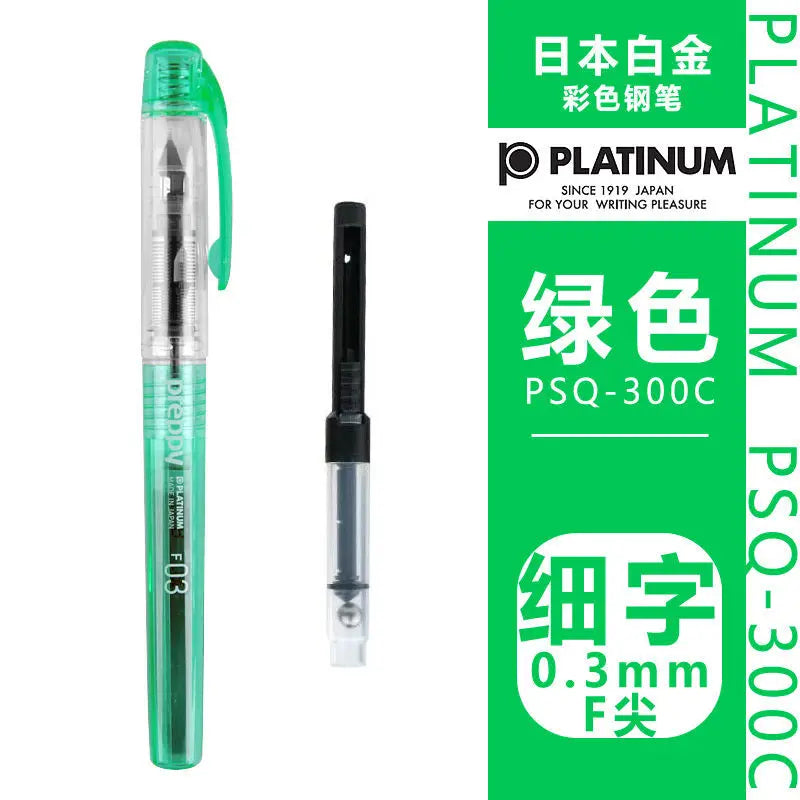 Japan Platinum PSQ300 Transparent Colorful Body Fountain Pen Student Stationary Fountain Pen