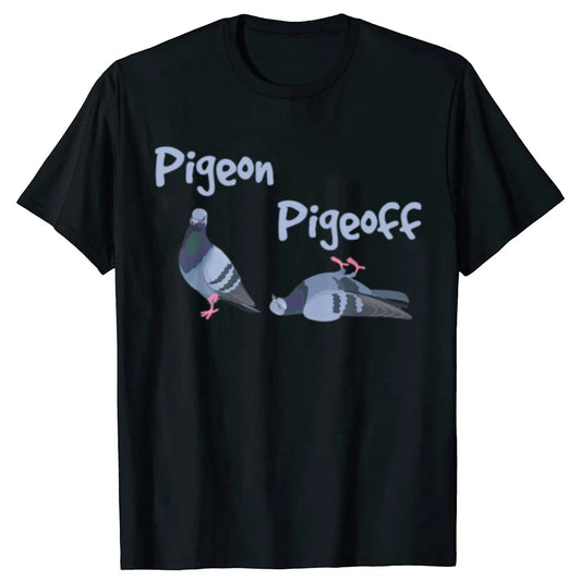 Pigeon Pigeoff Bird Birdwatcher Birdwatching T-shirt Cute Funny Graphic T-shirt Men Tshirt Cotton Loose Oversized T Shirt