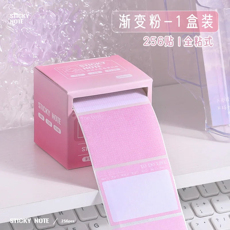 256 Sheets Pull-out Color Sticky Notes Pads Posits Stationery Paper Stickers Posted It Memo Notepad Notebook Message Sticker
