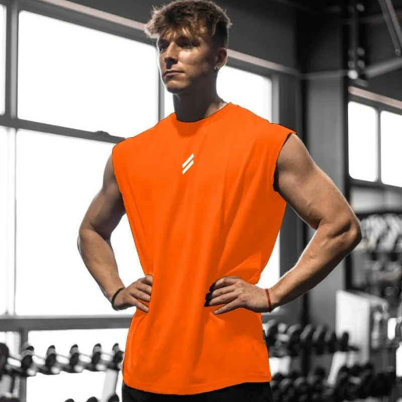 NEW Summer Fitness Sports Tank Top Men Breathable Loose Mesh Training Sleeveless T-shirt Quick Drying Vest Male Fitness Clothing