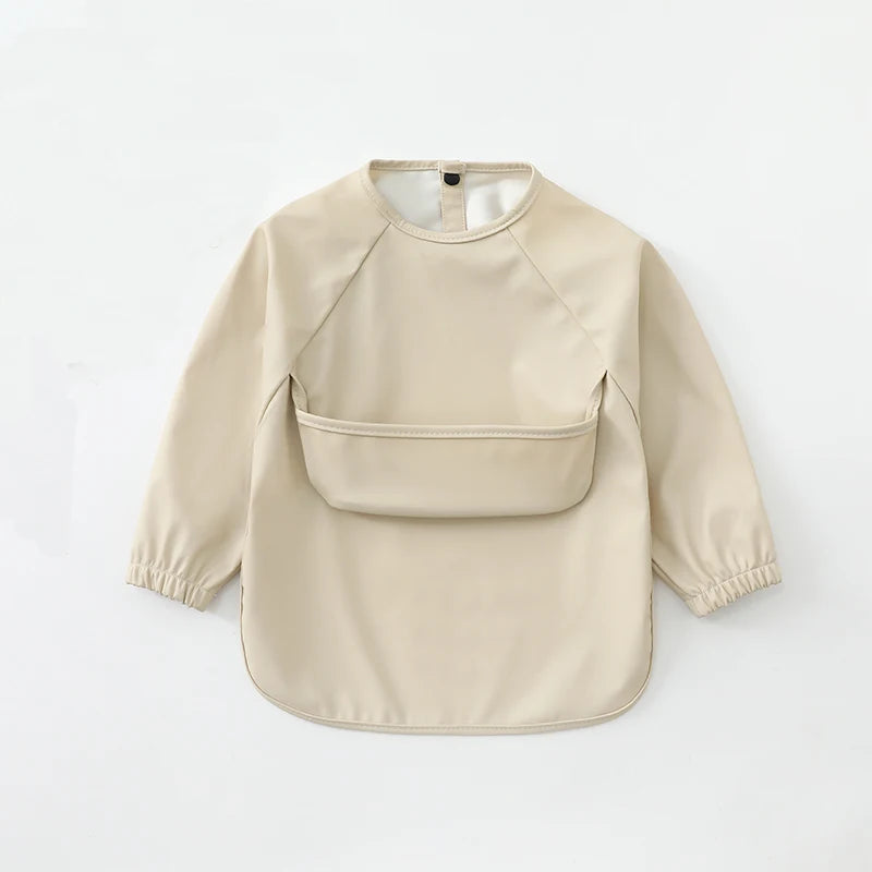 Baby Bibs Waterproof Art Smock with Long Sleeves Easy To Clean Children's Painting Apron Bib for Toddlers Girls Boys Baby Stuff