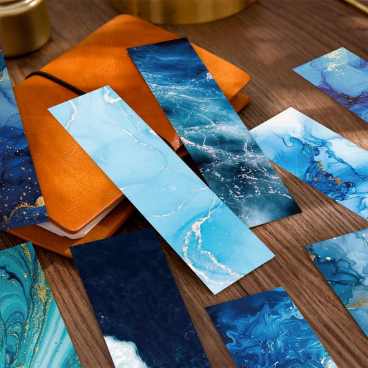 30PCS Ocean Theme Bookmarks Graffiti Stationary Paper Pages Books Read Lovers Students Stationary Supplies Creative Bookmarks