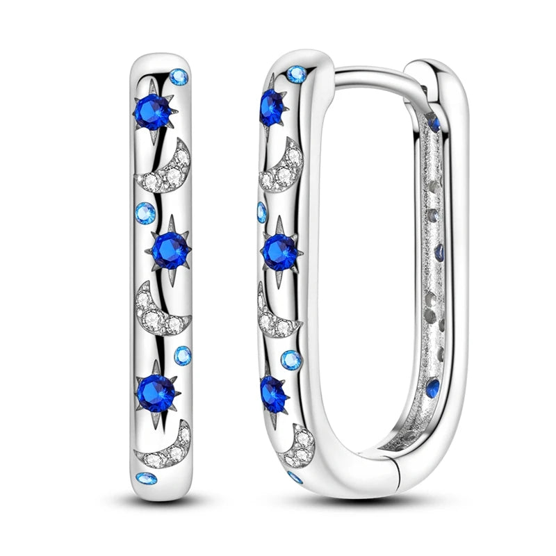 New In Earrings 925 Sterling Silver Butterfly Tulip Hoop Earrings Ear Studs Zircon Making Jewelry For Women Girl Party Gifts