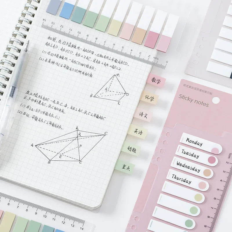 Sticky Notes Stationery Set 200 Sheets Stationery Posted for books it Memo Pad Bookmark Adhesive Notepad Sticky tabs