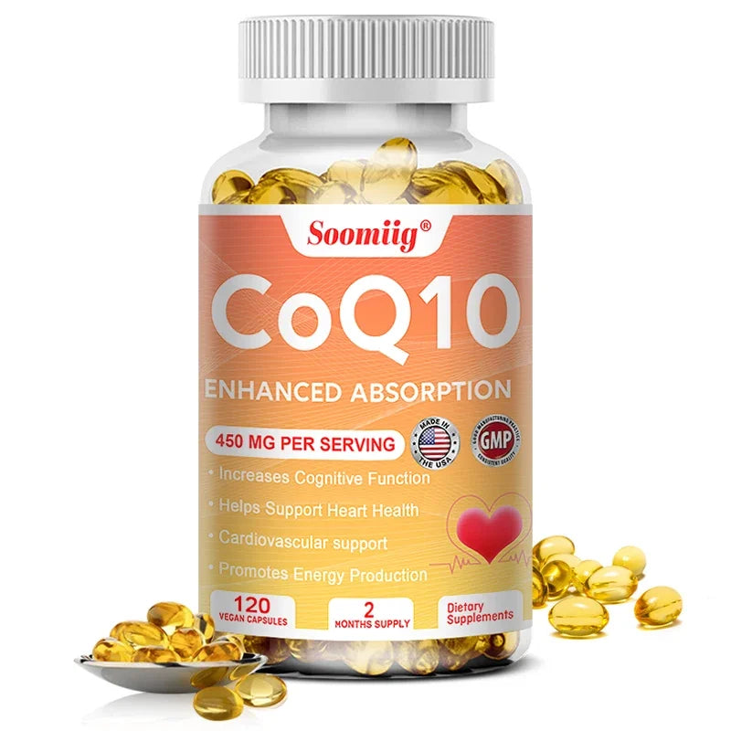 Coenzyme Q10,To Promote Cardiovascular Health and Heart Health,Provide Energy To Support Joint Health,Gluten-Free