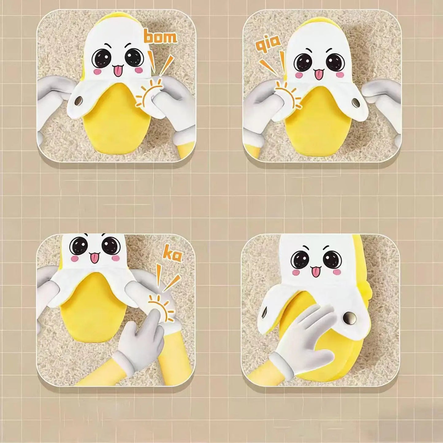 Banana Baby Beat Sensing Creative Fruit Novelty Parent-Child Musical Interactive Piano Toy Plush Doll Gift Encourage Sensory