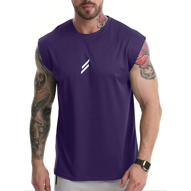 NEW Summer Fitness Sports Tank Top Men Breathable Loose Mesh Training Sleeveless T-shirt Quick Drying Vest Male Fitness Clothing