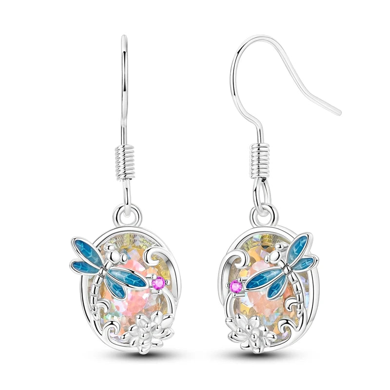 New In Earrings 925 Sterling Silver Butterfly Tulip Hoop Earrings Ear Studs Zircon Making Jewelry For Women Girl Party Gifts