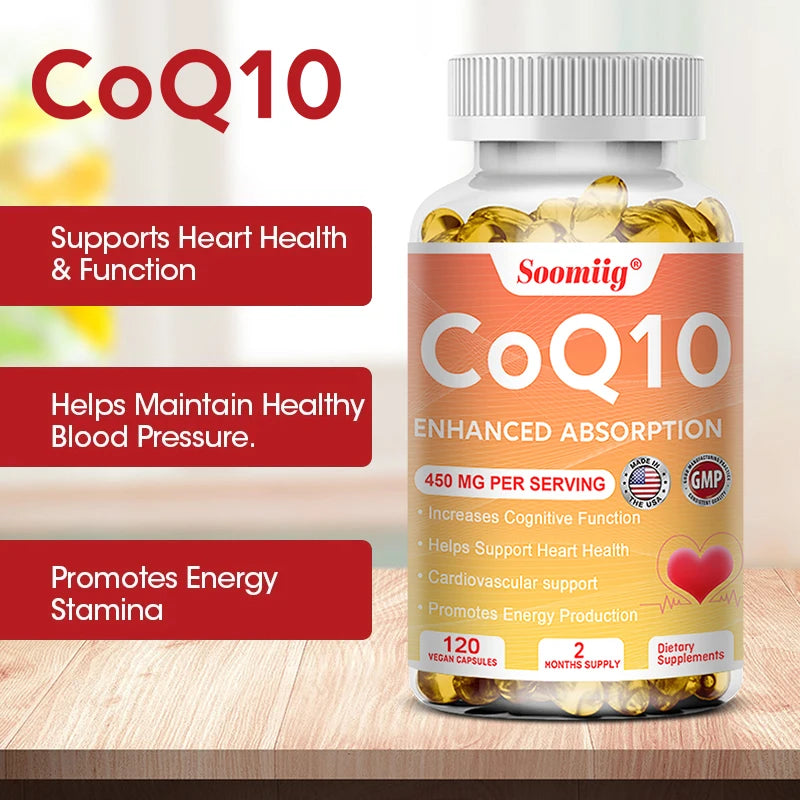 Coenzyme Q10,To Promote Cardiovascular Health and Heart Health,Provide Energy To Support Joint Health,Gluten-Free