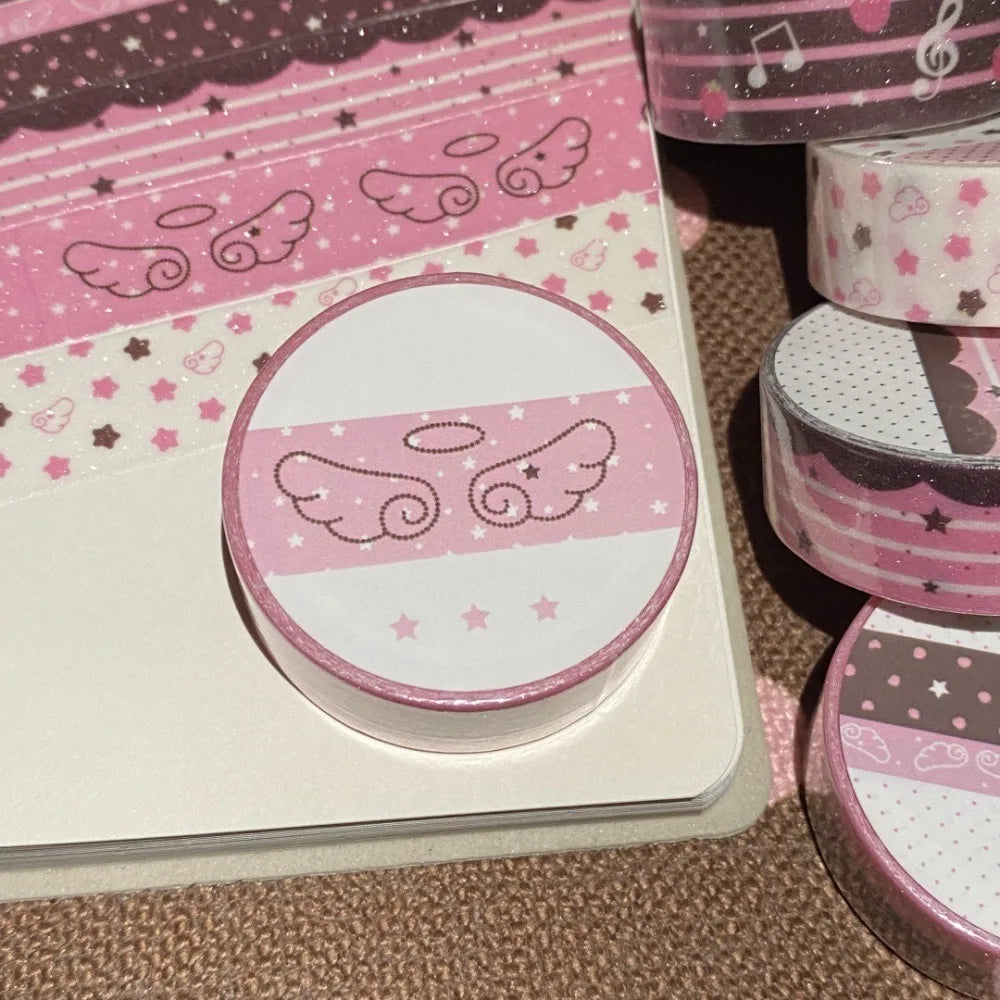 Ins Strawberry Decorative Tape Stars Kawaii DIY Tape Angel Wings School Stationary