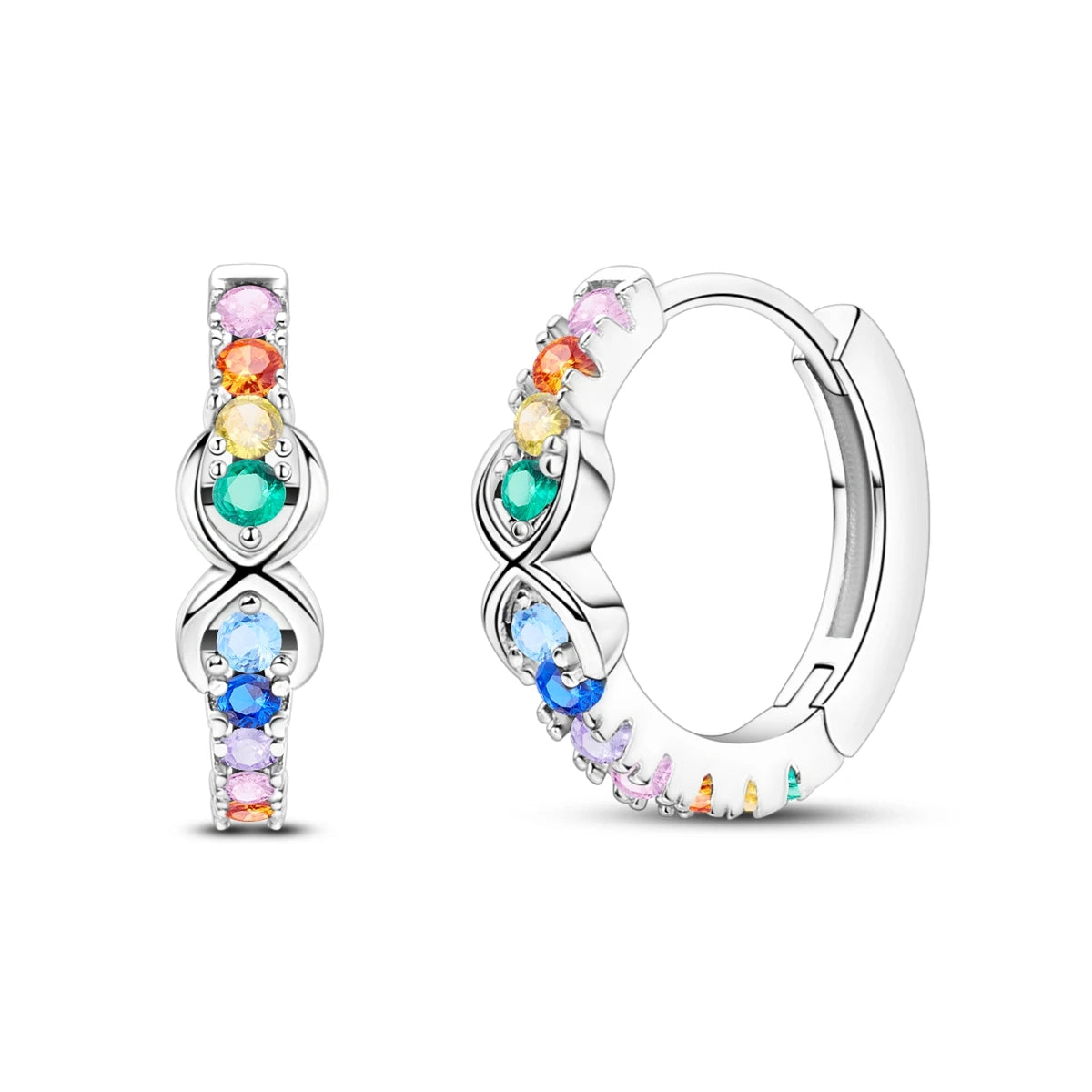New In Earrings 925 Sterling Silver Butterfly Tulip Hoop Earrings Ear Studs Zircon Making Jewelry For Women Girl Party Gifts